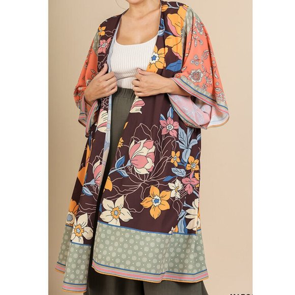 SOLD OUT  Boho Gypsy Floral Long Kimono Duster - Picture 4 of 4